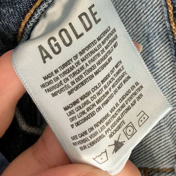 AGOLDE Riley High Rise Straight Crop Jean in Pastime Medium Wash Stretch 24 - Picture 7 of 10